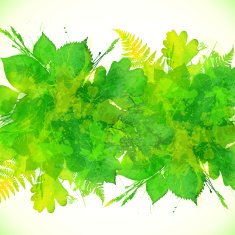 Green summer foliage vector background N5