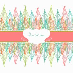 Spring card with abstract flowers