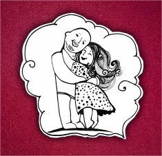 Man and woman embracing
