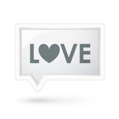 love word on a speech bubble