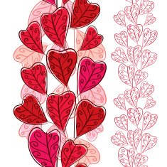 Seamless pattern with autumn leaves vertical composition drawn N2