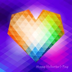 Polygonal heart on triangular background