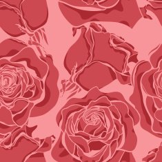 Seamless pattern with stylized roses in pink