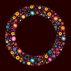 flowers nature circle frame background