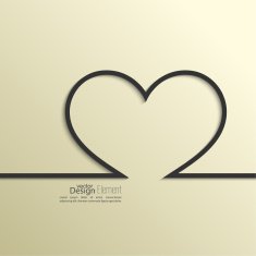 Ribbon in the form of heart with shadow N2