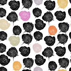 vector seamless pattern with pink roses