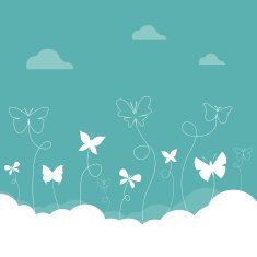 Group of butterflies flying in the sky