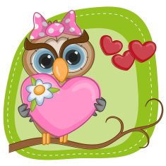 Owl girl with heart N2