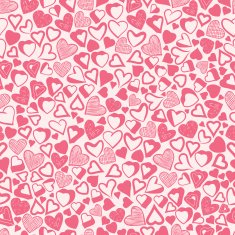Romantic pink hearts background seamless pattern