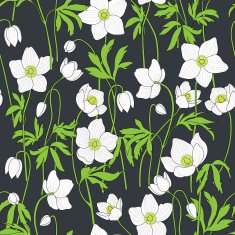 Seamless background with anemones