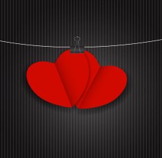 Valentines Day Paper Heart Backgroung Vector Illustration N7