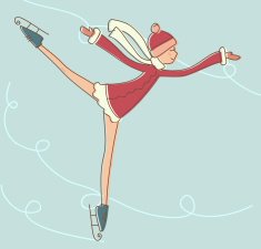 skating teenage girl on ice