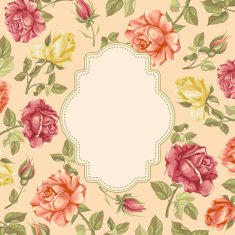 Retro flower card- roses N3