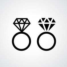Diamond ring icon vector