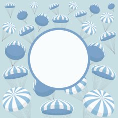 vector frame with parachutes