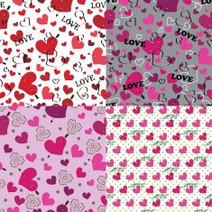 Set of love Seamless pattern or background with hearts N2