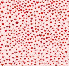 Seamless Heart Wallpaper on Red Background N2