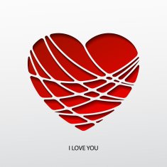 Paper heart Vector illustration