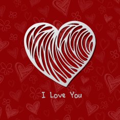 Paper Valentines day card with hearts N3