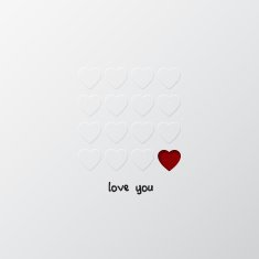 Paper Valentines day card with hearts N4