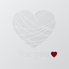 Paper Valentines day card with hearts N5