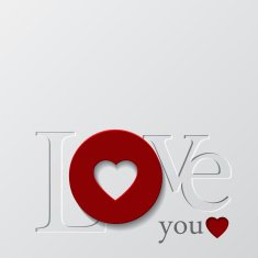 Paper Valentines day card with hearts N7