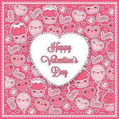 Valentine's Kawaii Card