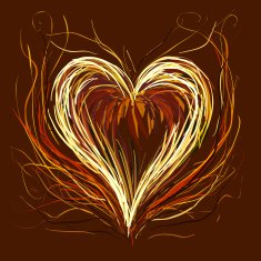Heart shape in color sketch style N2