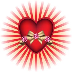 Valentine's Day Heart With Red Rays
