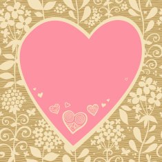 Romantic floral wallpaper with heart N4