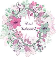 Floral frame Vector background N4