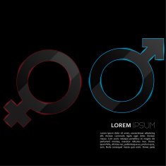 Luminous sign of the feminine and masculine beginning
