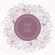 Vector floral round frame and seamless leaf pattern Vintage background N2
