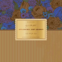 Vintage card with lush flowers