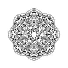 Zentangle stylized Elegant Round Indian Mandala Hand drawn vin