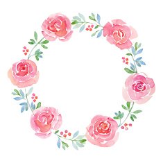 Beautiful flower watercolor wreath N3