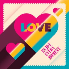 Colorful love sticker