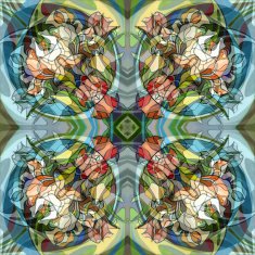 Ornament of flowers in the Art Nouveau style N2