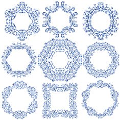 Set of beautiful lace frames for your design N2