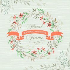 Watercolor wreath N11