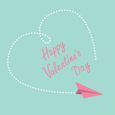 Flying paper plane Big dash heart in the sky N2