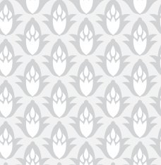 Grey seamless geometric pattern with decorative flowers