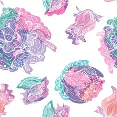 Vector watercolor floral pattern N14