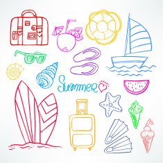 Set of summer symbols