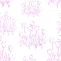 tulips pattern on white seamless background N6