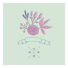 Hand Drawn vintage floral elements Gentle card N8