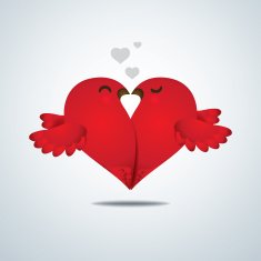 Vector lover birds background N2