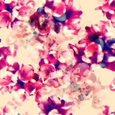 photo and watercolour seamless pattern with flowers - digital artwork