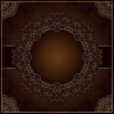 Elegant brown background with round lace ornament