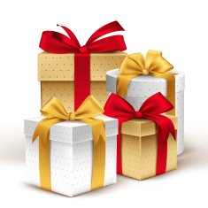 Group of Realistic 3D Colorful Gifts with Ribbons Wrap N2